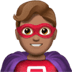 🦸🏽‍♂️ man superhero: medium skin tone display on Apple